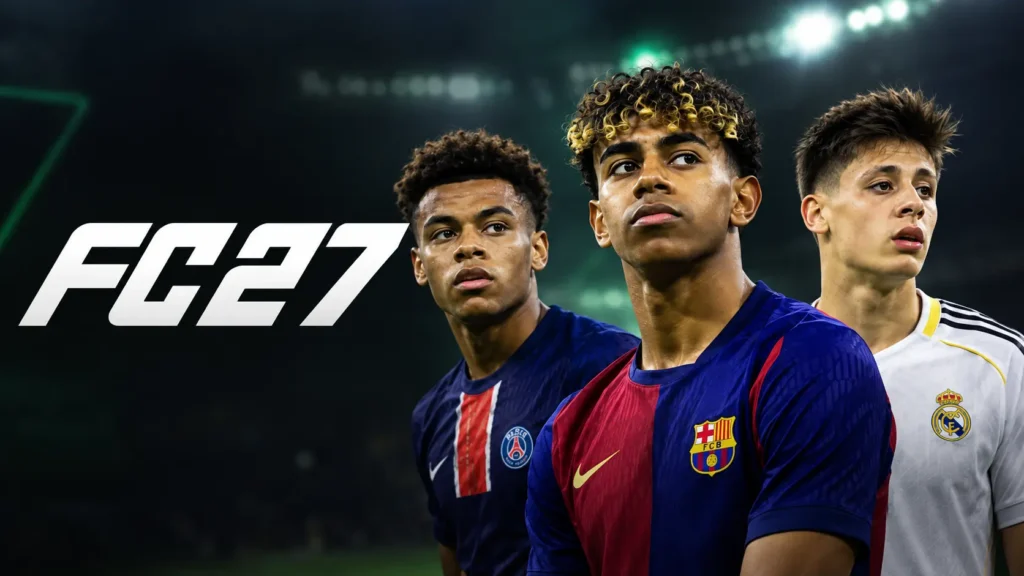 FC 27 Career Mode featuring young football players in a stadium